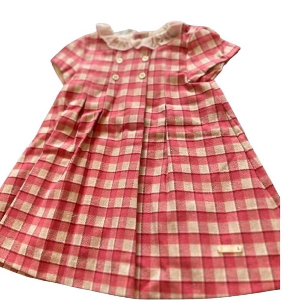 NWT Mayoral plaid dress collar super 12 Mos Heritage‎ Preppy Classic Lined Gold
